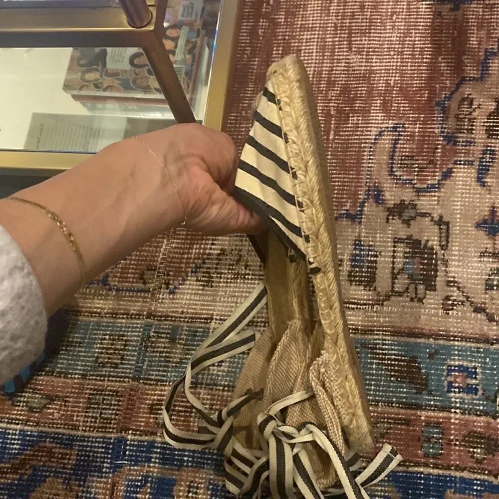 Soludos Striped Lace Up Espadrilles